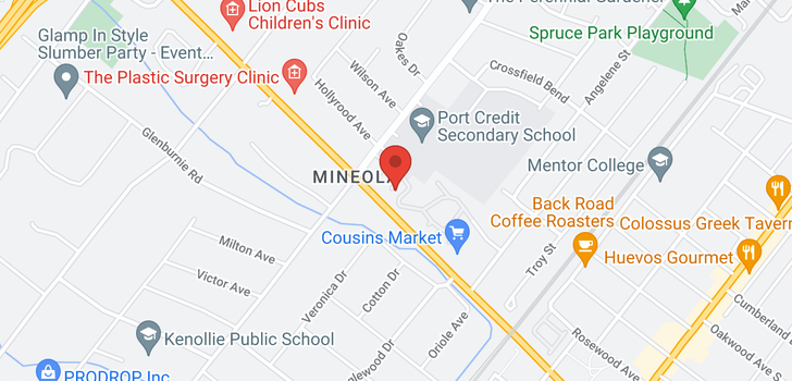 map of 1 20 Mineola Road E